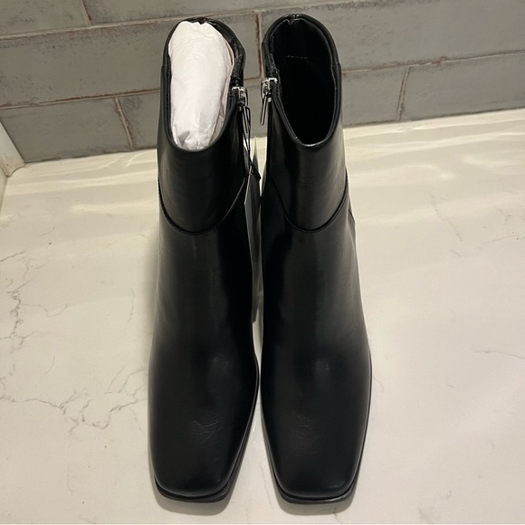 The Drop Black Faux Leather Ibita Ankle Boots 10 - Picture 2 of 13